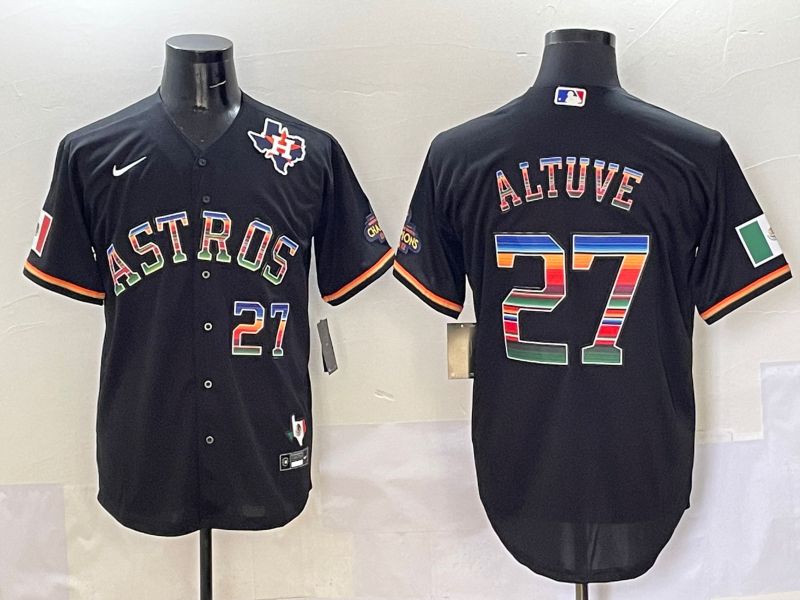 Men Houston Astros #27 Altuve Black Game 2025 Nike MLB Jersey style 5092